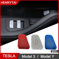 2021 New For Tesla Model 3 Accessories Car Door Handle Window Switch Reminder Button Cover Model Y Interior Decoration Sticker