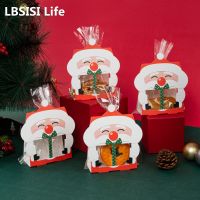 LBSISI 40pcs Claus Cookie Paper Card Decoration Nougat Kids Xmas New Year Favors