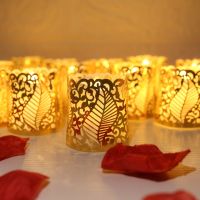 6Pcs/Pack Hollow Lampshade Set For LED Candle Light Laser Cut Hollowed-out Decorative Wraps Lamp Covers