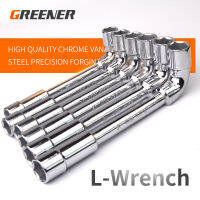 GREENER ข้ามประแจยางรถยนต์ L ประเภทซ็อกเก็ต Wrenches ชุดเปลี่ยนเครื่องมือสากลขยายซ็อกเก็ตเจาะข้อศอกประแจมือ