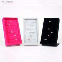 ✉❖✚ TONVIC High Quality Pink/Gray/Black Velvet Ring Earring Jewelry Display Stand Holder For 6 Rows