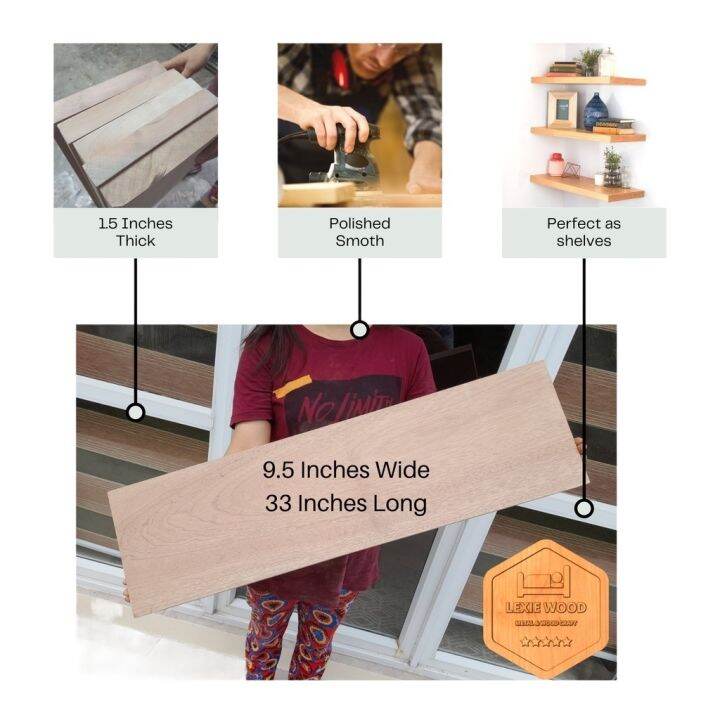 【COD5】 Good Lumber Tanguile Wood Shelf Plank Hard Polished Smooth