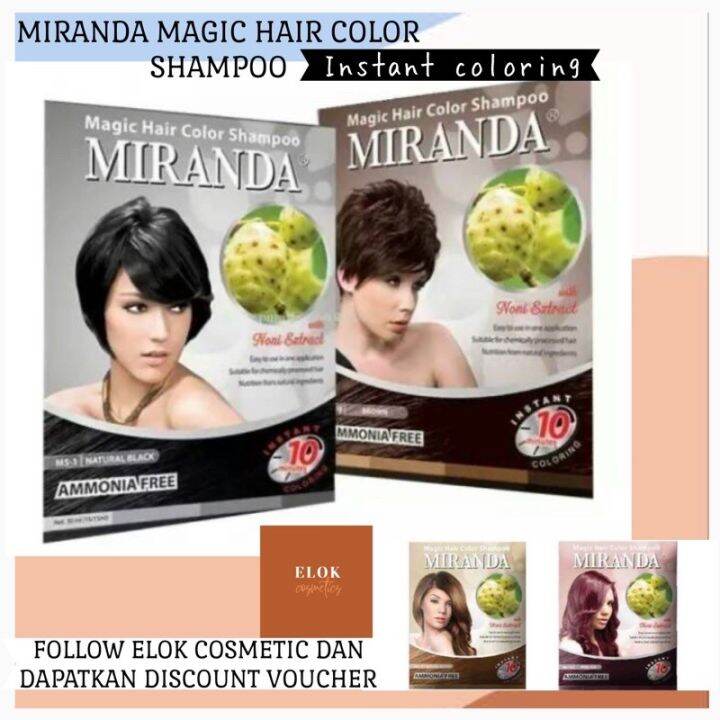 MIRANDA MAGIC HAIR COLOR SHAMPOO INSTANT COLORNG ️BPOM | Lazada Indonesia