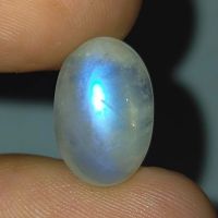 พลอย หลังเบี้ย มูนสโตน มุกดาหาร เหลือบ ฟ้า น้ำเงิน ธรรมชาติ แท้ ( Natural Blue Flash Moonstone ) หนัก 7.61 กะรัต