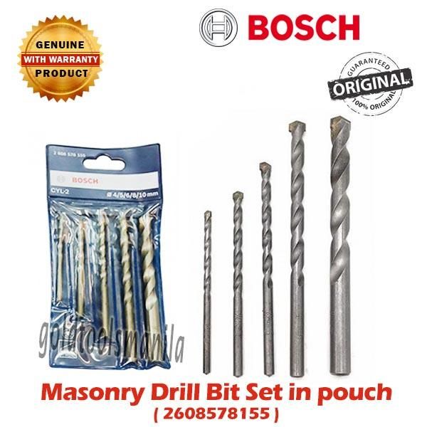 Bosch Masonry Drill Bit Set In Pouch ( 5 Pieces Best For Concrete ) (  2608578155 ) | Lazada Ph