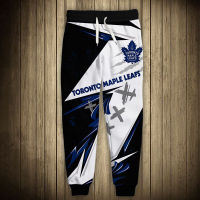 Toronto mens casual Maple Leafs sports pants black and white splicing graffiti letter tree leaf printing sweatpants