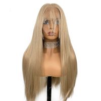 YYsoo Synthetic Full Lace Wigs Long Straight Blonde Glueless Wig Heat Resistant Fiber Full Hand Tied Brown Hair with Baby Hair Gift ของขวัญ