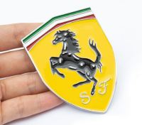 โลโก้ เฟอรารี่ งานโลหะ ขนาด 7.5 x 5.5 cm Ferrari metal logo emblem 3D