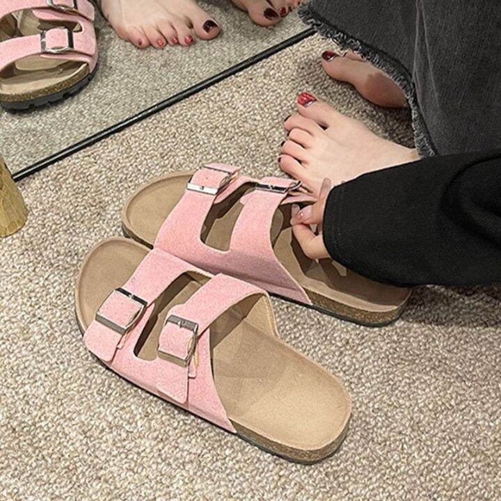 ya-zhou-long-birkenstocks-วินเทจของผู้หญิง-สไตล์บาร์บี้-รองเท้าแตะแพลตฟอร์ม-birkenstock-แบบลำลอง-รองเท้าชายหาดสไตล์รีสอร์ทสุดเท่ของผู้หญิง