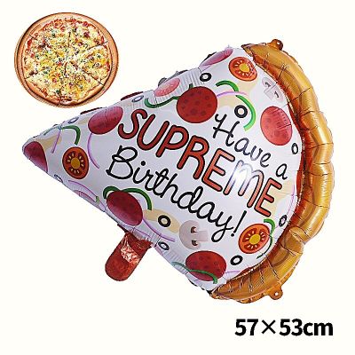 1Pcs Baby Shower Dog Pizza Pizza Balloon Aluminium Foil Ballons Birthday Party Decorations for Kids Happy New Year Supplies Adhesives Tape