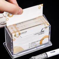 hot！【DT】☫♙  Transparent Business Card Holder Display Desk Storage Shelf Plastic Desktop Office Supplies