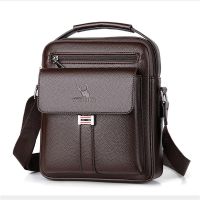 Men Crossbody Shoulder Handbags Large Capacity Pu Leather Man Messenger Tote