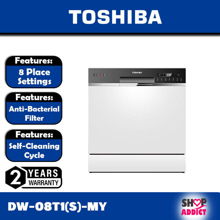 Toshiba Counter Top DishWasher With Anti Bacteria Technology DW08T1(S