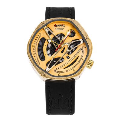 UTHAI นาฬิกาควอทซ์ CQ184สำหรับผู้ชาย,นาฬิกาอัตโนมัติเต็มรูปแบบสำหรับนักธุรกิจกันน้ำมีไฟสามารถบอกเวลาได้