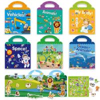 New Children Scene Stickers DIY Hand-on Puzzle Sticker Books Reusable Cartoon Animal Learning Cognition Toys For Kids Gift Stickers