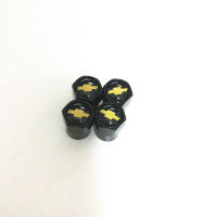 จุกลมยางรถยนต์ พร้อมโลโก้ Chevrolet 1 ชุด (4 อัน) ดำ- Car Tire Valve Caps