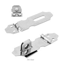 4Pcs Home Drawer Door Safety Padlock Latch Hasp Staple Stainless Steel NO.5