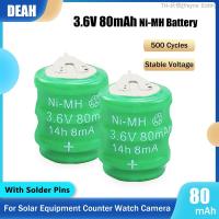 3.6V 80mAh Ni-MH Rechargeable Battery For Watch LED Lamp Flashlight Solar Water Heater Clock NI MH Button Cell With Welding Pins  New Brand  Payne Edith