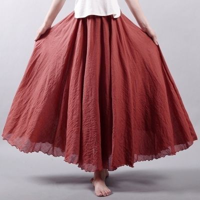 【CC】 14 Colors Skirt Ladies Clothing Pleated Boho Beach