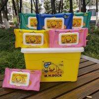 Baby Wipes ทิชชู่เปียกเนื้อรังผึ้งออแกนิคพร้อมกล่องเป็ด 1กล่องได้10ห่อ/1ห่อมี80แผ่น