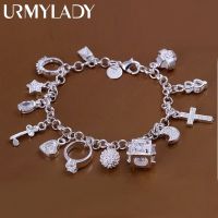 hot sale valentine gift charm 925 sterling silver Jewelry fashion Bracelets cute women lady wedding charms free shipping