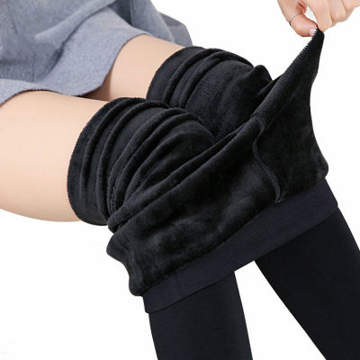 Women Winter Leggings Warm Plus Size Leggins High Waist Solid Color Velvet Women Leggings Stretchy Black Leggings