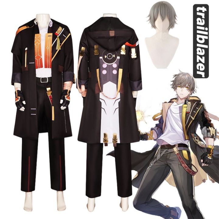 Game Honkai Star Rail Protagonist Trailblazer Cosplay Costume Wig Male Uniform Halloween 0580