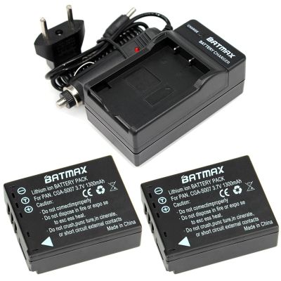 2Pcs 3.7V 1300MAh CGA-S007 CGA CGR S007E S007 S007A BCD10 + Charger สำหรับ Panasonic DMC TZ1 TZ2 TZ3 TZ4 TZ5 TZ50 TZ15