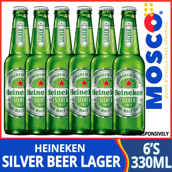 Heineken Silver Beer Lager Bottle 6 Packs X 330ml Drink Responsively