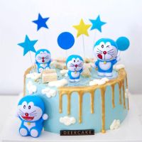 Hot 4ชิ้น/เซ็ต Blue Doraemon พลาสติก Action Figure Doraemon Party อุปกรณ์เครื่องประดับเด็กวันเกิดเค้กตกแต่ง Toy