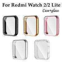 TPU Case กระจกนิรภัยป้องกันหน้าจอสำหรับ Xiaomi Redmi Watch 2 2 Lite Poco Watch Full Cover ป้องกันชุบกันกระแทก