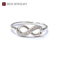 ZignJewelry แหวนเพชรเงินแท้92.5% Infinity แหวนอินฟินิตี้รักนิรันดร์