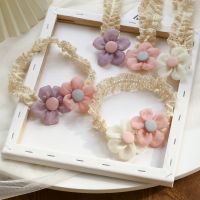 [COD] New baby hair band five-petal flower hundred days photo head