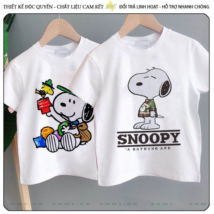 nhiều mẫu lựa] ÁO THUN PEANUTS 1 CÓ SIZE TRẺ EM NAM NỮ UNISEX CHO CẢ GIA  ĐÌNH AOMIVN V1812 