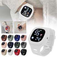 นาฬิกาข้อมือไฟฟ้ากันน้ำอัจฉริยะ LED นาฬิกากีฬาสี่เหลี่ยม Unisex ลำลองลำลองแบบเรียบ S2J5