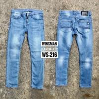 jeans กางเกงยีนส์ขายาว ผู้ชาย เดฟผ้ายืด Skinny Winsman กระดุม หลากรุ่นหลายสี Size 28-36