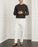 WARDROBE MINISTRY - กางเกงสแล็ค Signature Tapered Brushed Cotton-Twill Trousers in Pearl