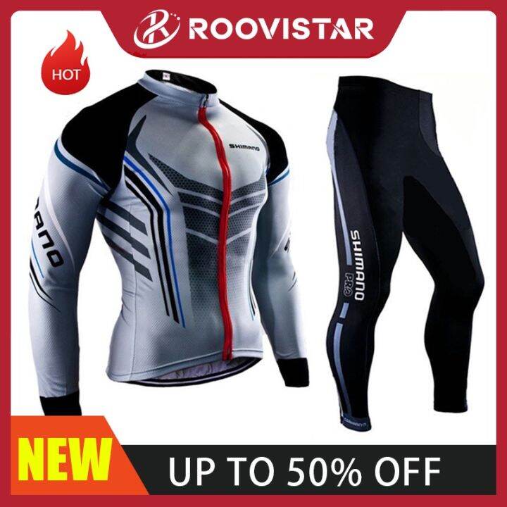 Cycling clothes Bike suit trousers for Men's Long Sleeve with Gel ...