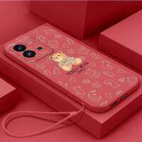 เคส Vivo Y35เคสนิ่มใส่โทรศัพท์ซิลิโคนเหลวป้องกันเคสกันกระแทกมือถือเรียบหมีการ์ตูนน่ารักพร้อมสายคล้อง