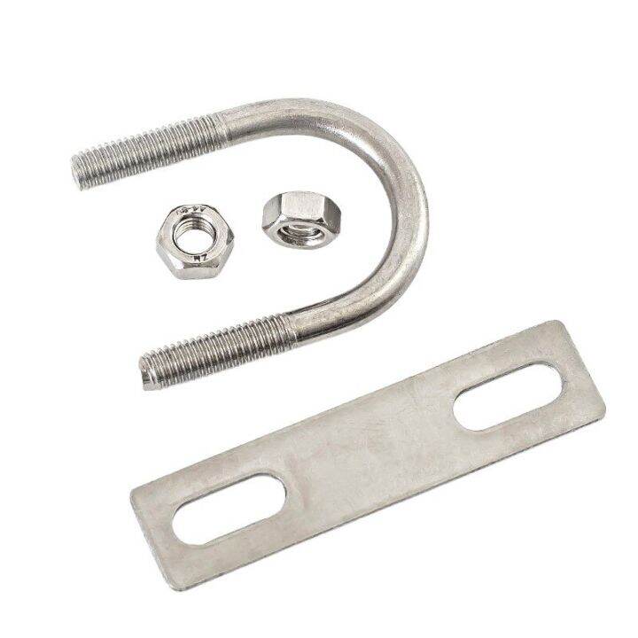 m6-m8-pipe-16-108-304-stainless-steel-u-shaped-pipe-clamp-u-clip-fillet-with-baffle-nut-combination-u-shaped-screw-buckle-bolt-nails-screws-fasteners