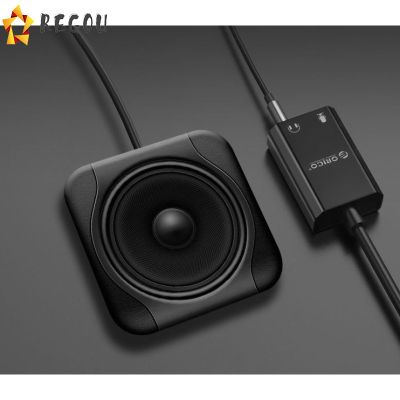Orico Portable USB External Sound Card ไมโครโฟนหูฟังทูอินวันพร้อมเอาต์พุต3พอร์ตปรับระดับเสียงได้