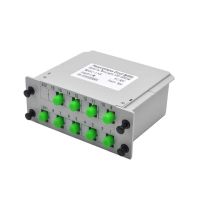 1*8 Fc/apc ตัวแยกไฟเบอร์ออปติก1X8 Optical Plc Splitter แบบกล่องตลับเทปใส่การ์ดประเภทออปติคอล Ftth Plc Splitter