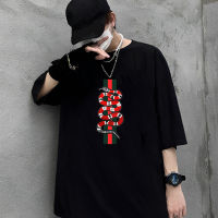 เสื้อยืดคุณภาพดี  ░※•♂☀ King Snake Logo Gucci Men’s T-Shirt lYKsS-5XL