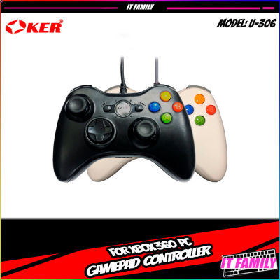 ลด 50% (พร้อมส่ง)จอยเกมส์ OKER U-306 JOY CONTROLLER จอย USB  XBOX 360 PC ประกันศูนย์ 1 ปี(ขายดี)