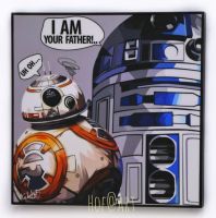 R2D2 &amp; BB8 อาร์ทูดีทู &amp; บีบีเอท หุ่นยนต์ Star Wars สตาร์วอร์ส รูปภาพ​ติด​ผนัง​ pop art พร้อมกรอบและที่แขวน แต่งบ้าน ของขวัญ กรอบรูป​ รูปภาพ