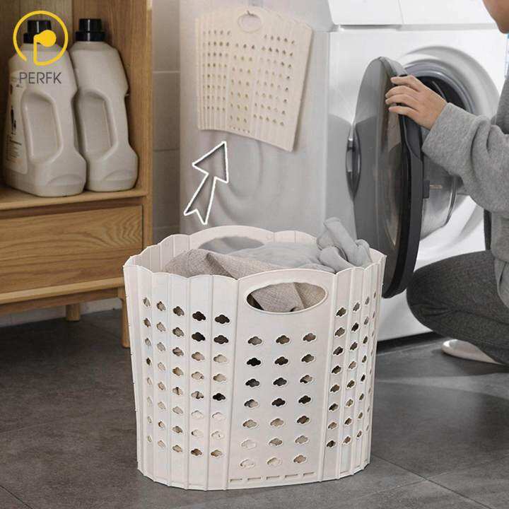 Perfk Collapsible Laundry Basket with Carry Handles Ventilated Storage