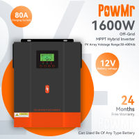 PowMr 1.6KW อินเวอร์เตอร์พลังงานแสงอาทิตย์แบบไฮบริด PV แรงดันไฟฟ้าเริ่มต้น 30Voc สร้างขึ้นใน 80A MPPT ตัวควบคุมการประจุพลังงานแสงอาทิตย์