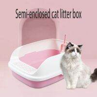 Large Cat Litter Box Thickened Pet Cleaning Supplies Anti-Splash Semi-Enclosed Cat Litter Box Cat Toilet Cat Poop Basin