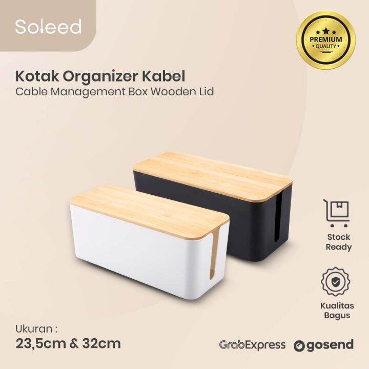 KOTAK ORGANIZER KABEL CABLE MANAGEMENT BOX WOODEN LID Lazada Indonesia