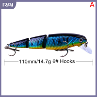 【RAI】 110mm14.7g Fishing lures minnow คุณภาพจิตรกรรม Professional Action baits Hook